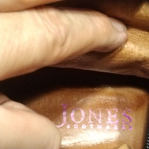 Jones Bootmaker Black Equestrian Riding Knee Booties Spain 9.5 Leather Heels Zip - Picture 11 of 12